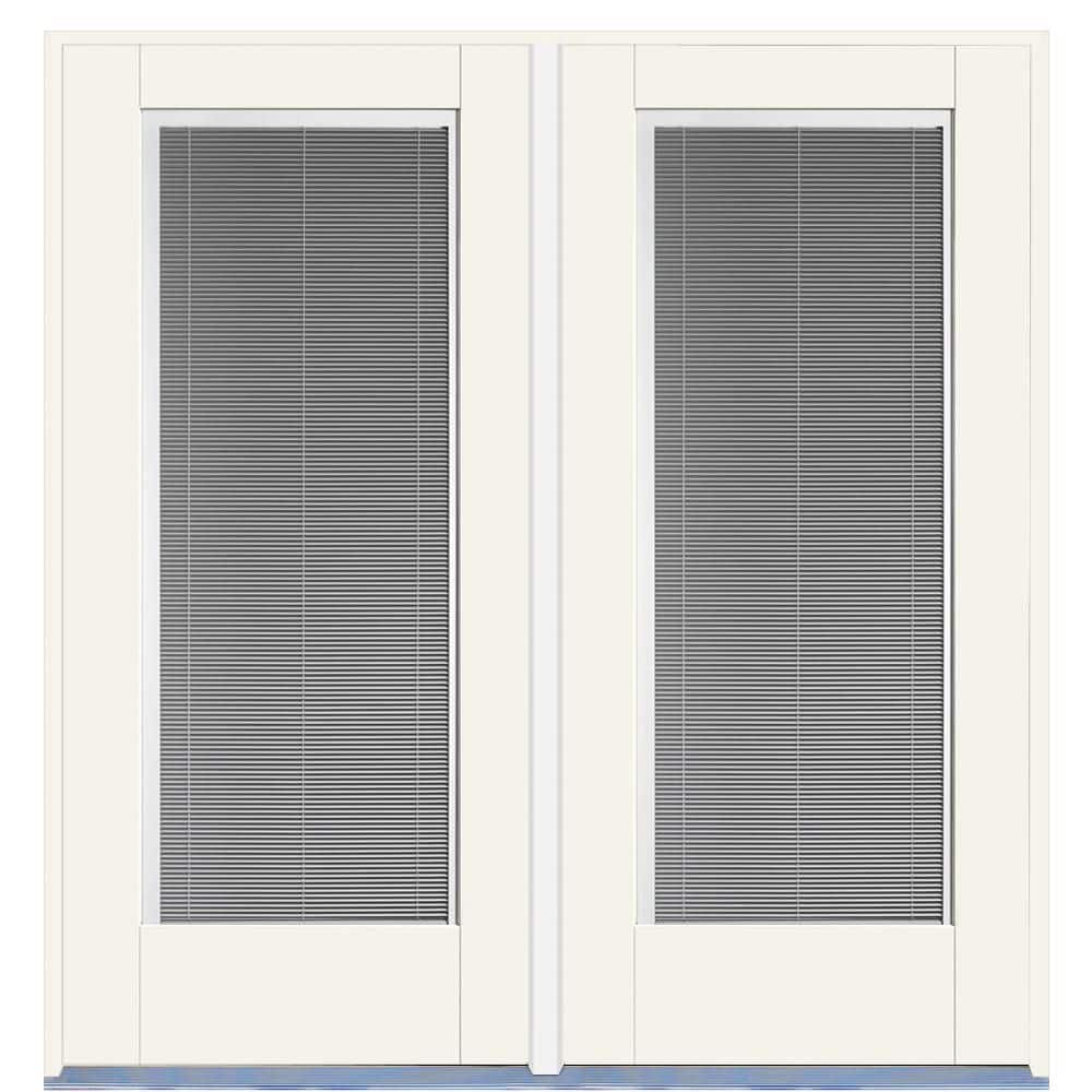 36 in. x 80 in. Right-Hand Full Lite Clear Glass Fiberglass Prehung Front Door with Mini Blinds and  4-9/16 in. Frame price history on PriceWatchPro