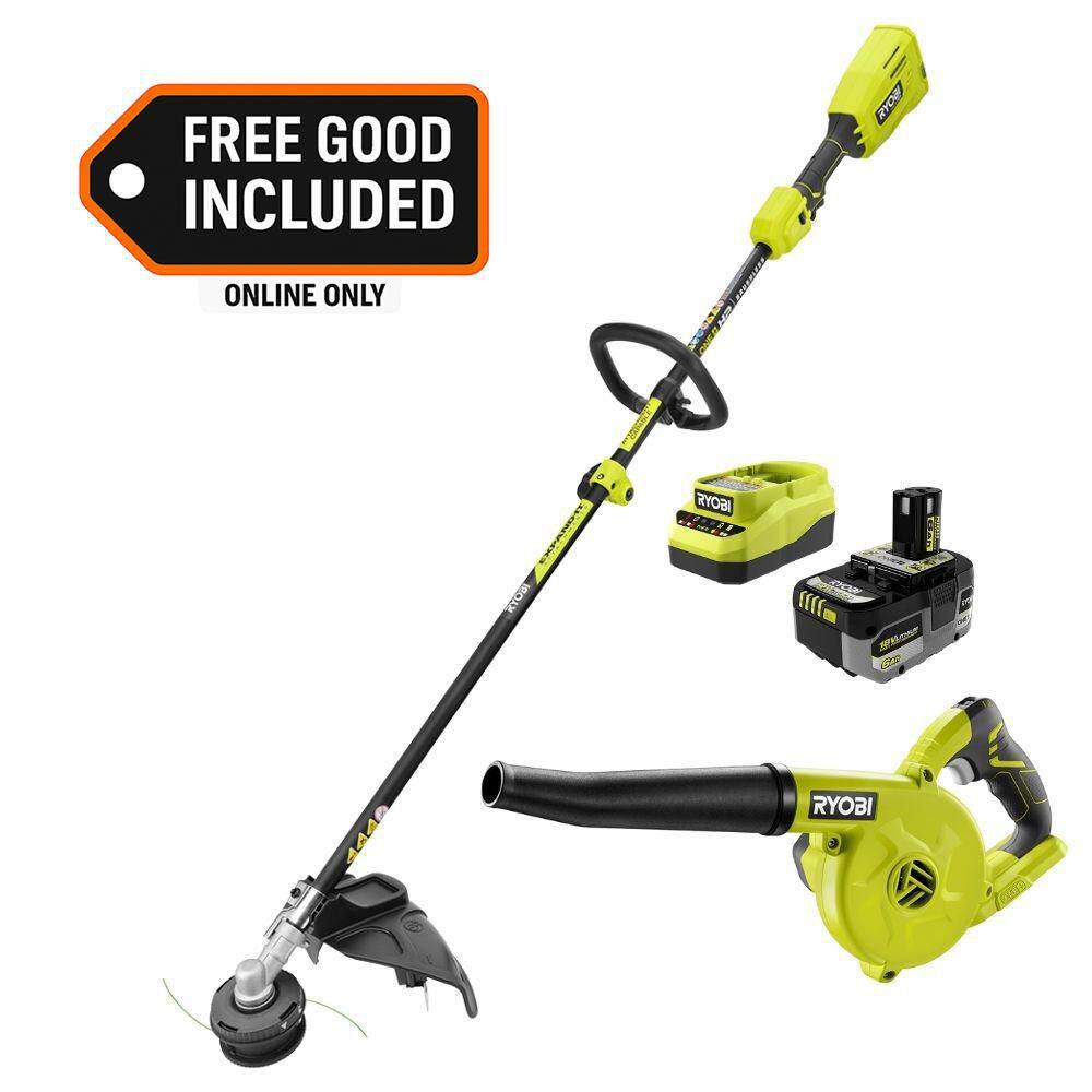 "ONE+ HP 18V Brushless 15"" Attachment Capable String Trimmer w/ 6.0 Ah Battery, Charger, & FREE ONE+ 18V Compact Blower" price history on PriceWatchPro