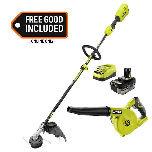 ONE+ HP 18V Brushless 15" Attachment Capable String Trimmer w/ 6.0 Ah Battery, Charger, & FREE ONE+ 18V Compact Blower