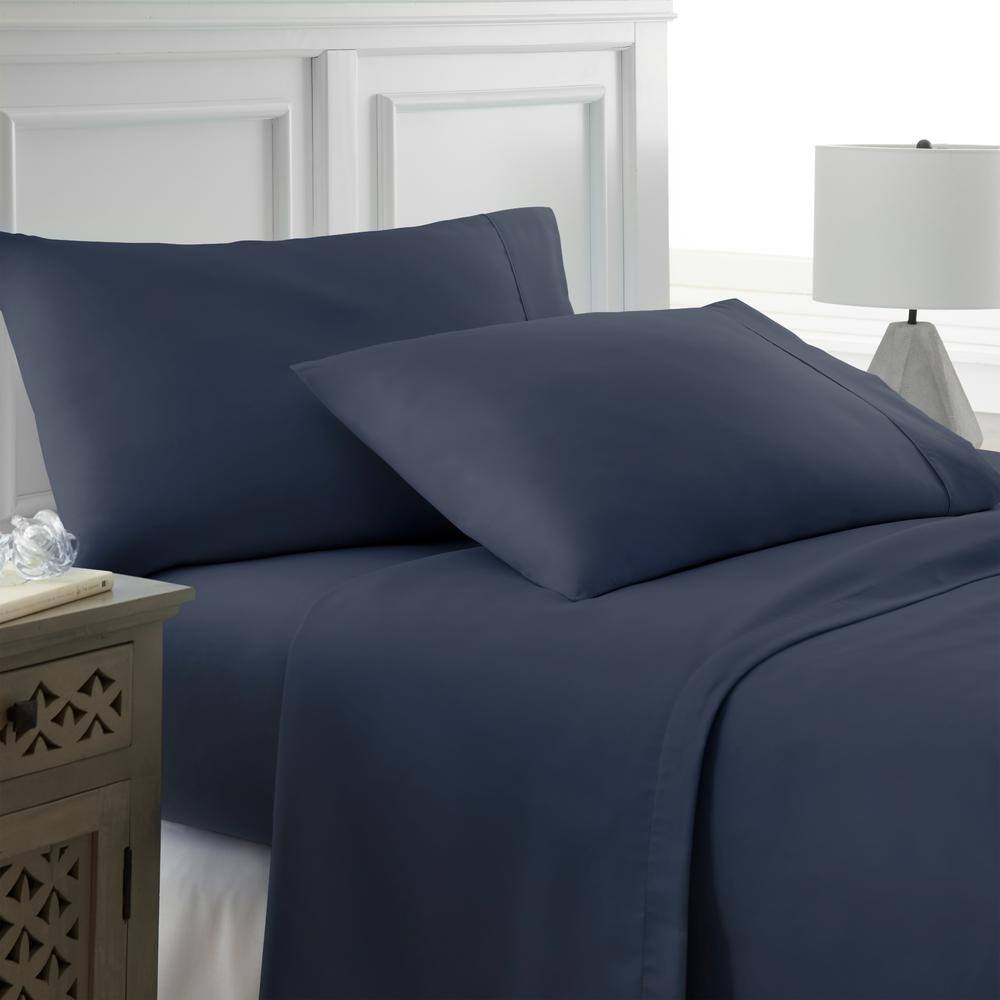 Navy Full Ultra-Soft Microfiber 4-Piece Sheet Set