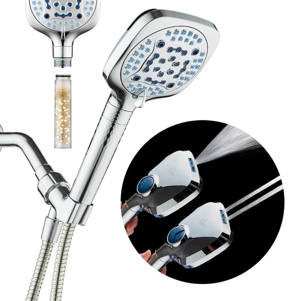 10-Spray Wall Mount Square Handheld Shower Head with filtration 2.5 GPM in chrome price history on PriceWatchPro