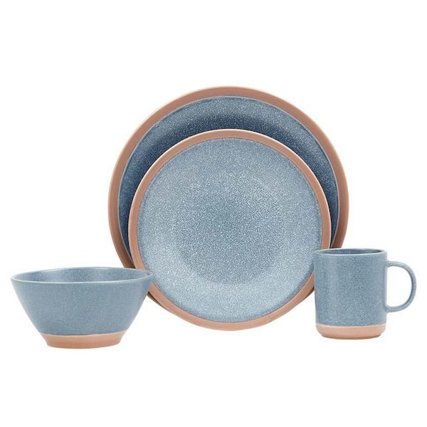 BAUM 16-Piece Joshua Blue Ceramic Dinnerware Set (Service for 4 people)