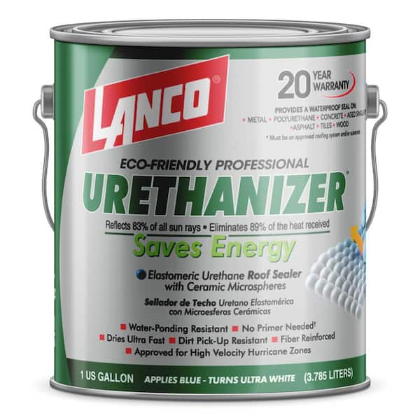 Urethanizer 1 Gal. 100% Acrylic Urethane Elastomeric White Reflective Roof Sealer