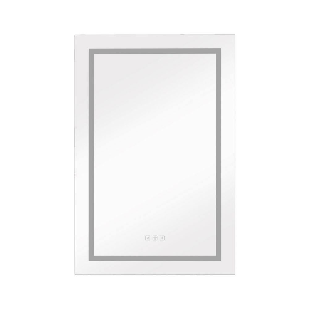 24 in. W x 36 in. H Silver Surface Mount Medicine Cabinet with Mirror LED  Lighted Mirror W-W92863441 - The Home Depot