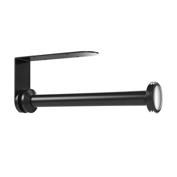 Wall-Mounted Self-Adhesive or Drill Mount Black Stainless Steel Under Cabinet Paper Towel Holder Kitchen Organizer