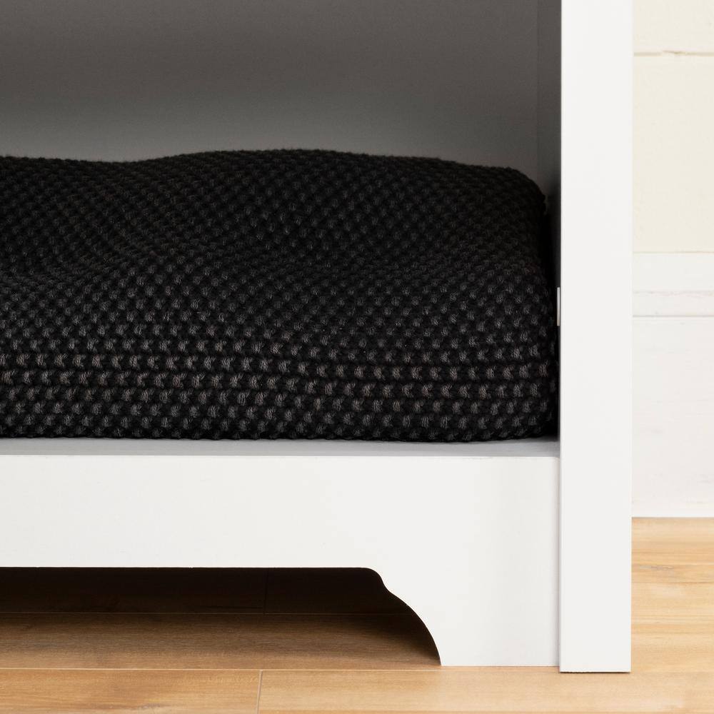 Pure White 1-Drawer Nightstand with Open Storage