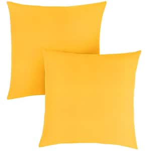 Sunbrella Sunflower Yellow Outdoor Knife Edge Throw Pillows (2-Pack)