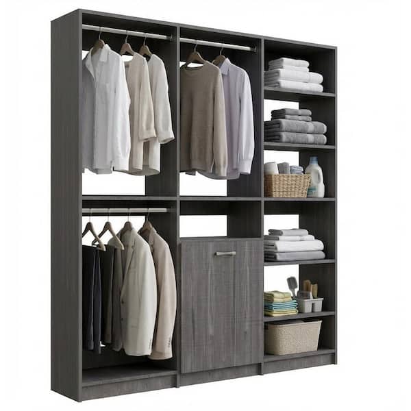 MODULAR CLOSETS Alto Laundry Room 63 in. W Grey Double Hang, Hang