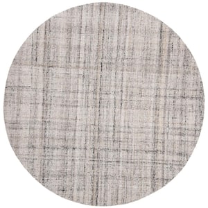 Abstract Camel/Black 10 ft. x 10 ft. Striped Round Area Rug