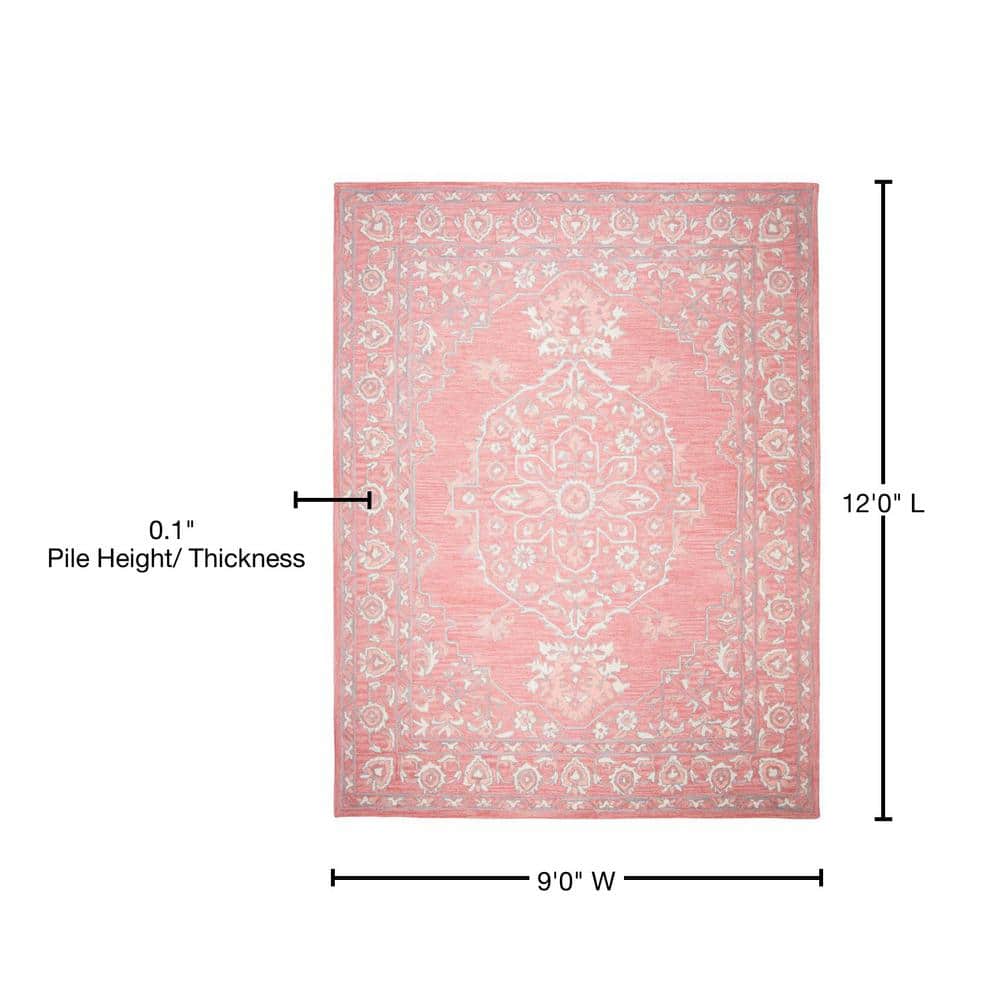 Elegant Ivory Hand-Tufted Wool 9' x 12' Rectangular Area Rug