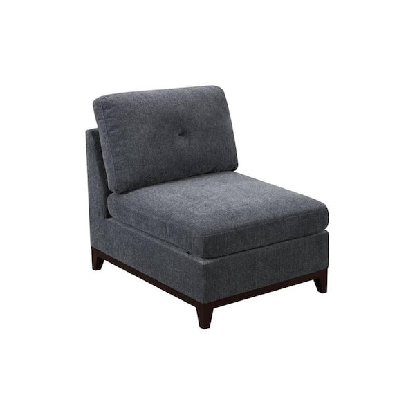 Benjara Jemy Gray and Brown Fabric Side Chair