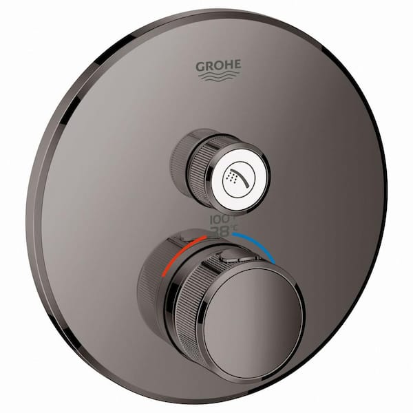 GROHE Grohtherm Smart Control Single Function Thermostatic Trim with Control Module in Hard Graphite (Valve Not Included)