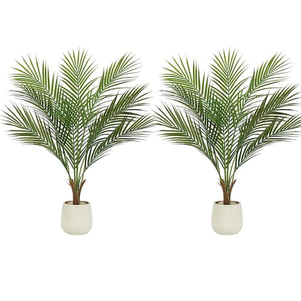 Palma Areca Artificiale 1524 Mm, Pianta Tropicale Finta Con Fioriera Bianca Alta Pianta Finta In Seta Da Pavimento In Vaso Grandi Alberi Per Casa Ufficio Interno Ed Esterno P 010485103301