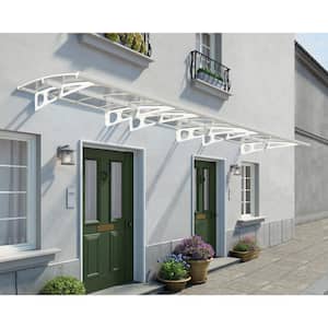 Bordeaux 5 ft. x 22 ft. White/Clear Door and Window Fixed Awning