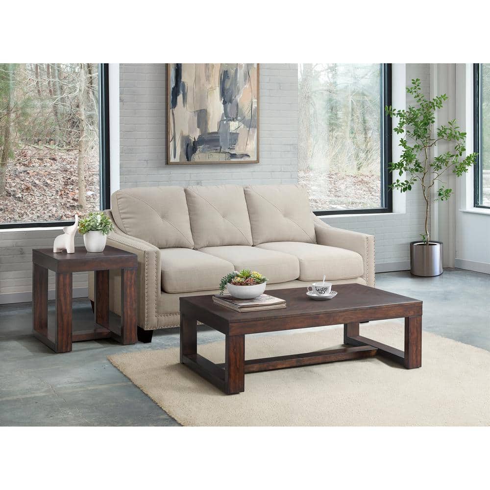 Drew 52'' Warm Cherry Rectangular Wood Coffee Table