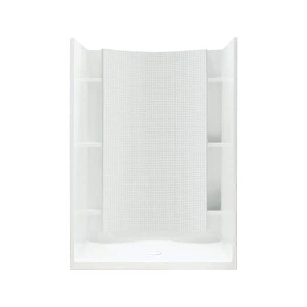 Accord 36 in. x 42 in. x 77 in. Shower Wall and Base Kit with Center Drain in White