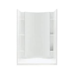Accord 36 in. x 42 in. x 77 in. Shower Wall and Base Kit with Center Drain in White