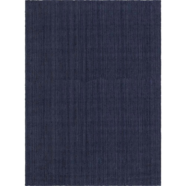 Braided Jute Dhaka Navy Blue 12' 2 x 16' 1 Area Rug