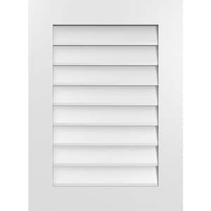 22 in. x 30 in. Vertical Surface Mount PVC Gable Vent: Decorative with Standard Frame