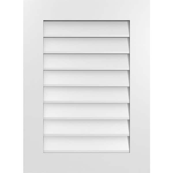 Ekena Millwork 22 in. x 30 in. Vertical Surface Mount PVC Gable Vent: Decorative with Standard Frame