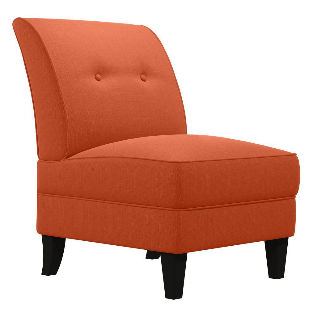 Handy Living Shumer Vibrant Orange Linen-Like Fabric Slipper Chair ...