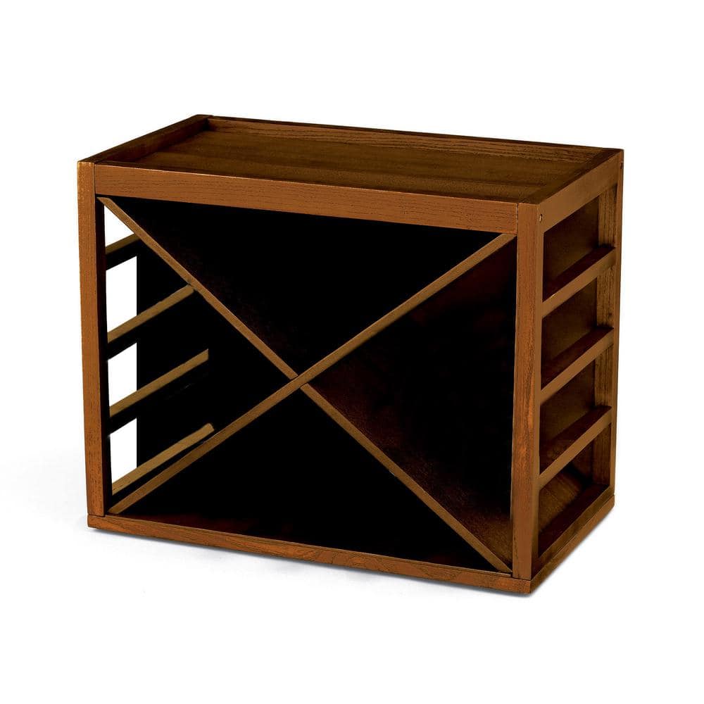 Wine Enthusiast 12Bottle X Cube Stack Wine Rack in Walnut Stain 640 01 03