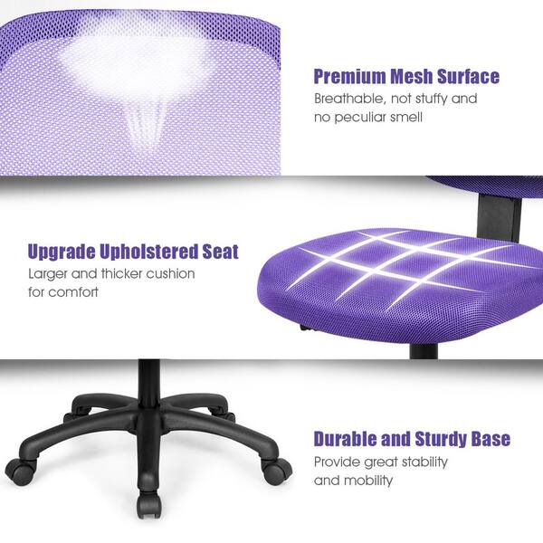 Details about   Costway Mesh Office Chair Low-Back Armless Computer Desk Chair Adjustable Height 