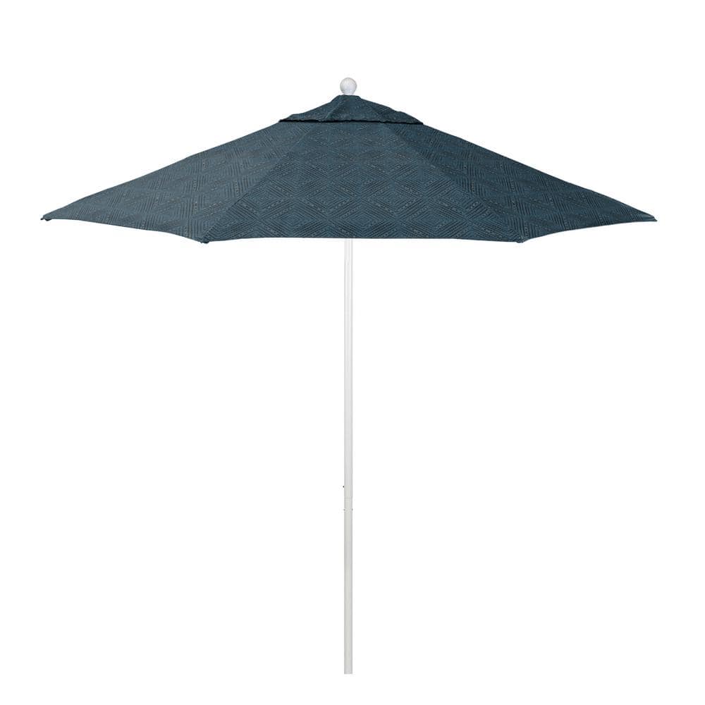 9 ft. Matted White Aluminum Market Patio Umbrella with Fiberglass Ribs and Push-Lift in Domino Lagoon Pacifica Premium price history on PriceWatchPro