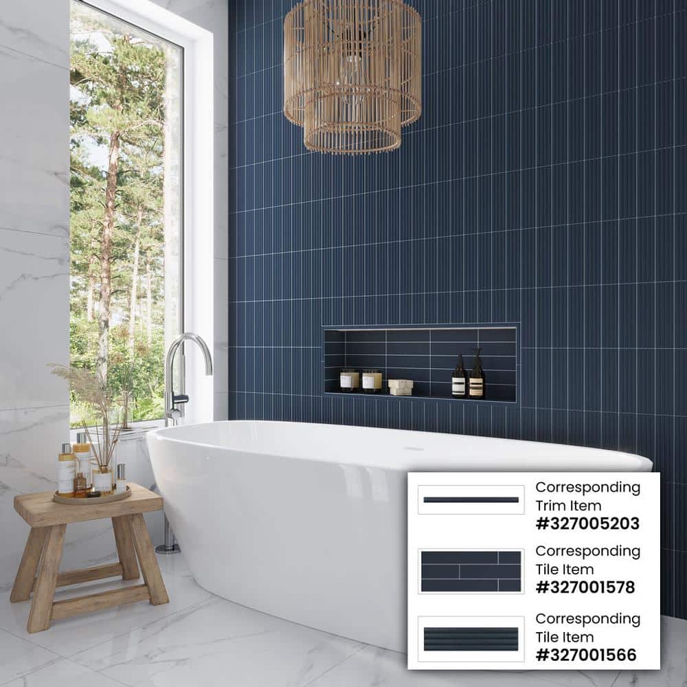 Matte Blue Ceramic Subway Tile 1.97'' x 7.87''