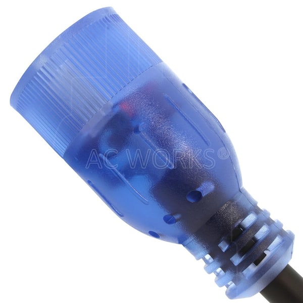 AC WORKS 8 ft. 12/3 SJTW 20 Amp NEMA L5-20P Locking Plug to