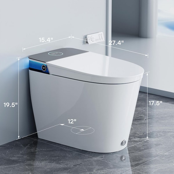 HOROW ADA Height Elongated Smart Bidet Toilet 1.1 GPF in White