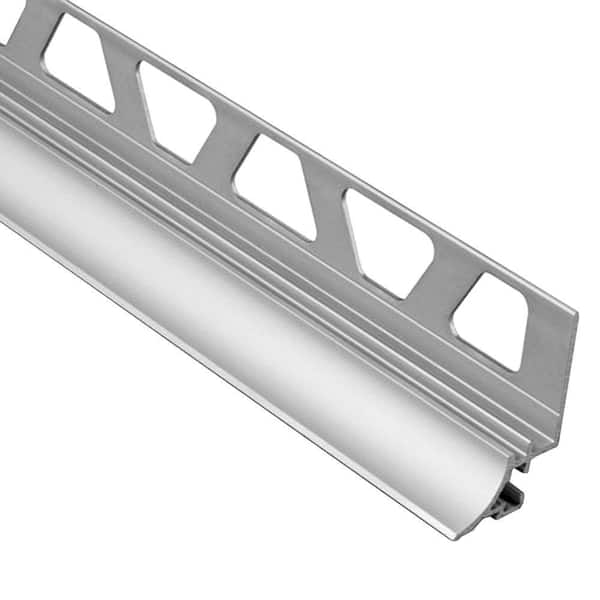 Schluter Dilex-AHKA Satin Anodized Aluminum 1/2 in. x 8 ft. 2-1/2 in. Metal Cove-Shaped Tile Edging Trim