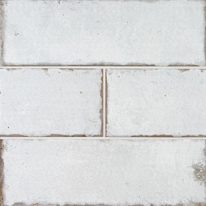 Reina Cloud White 4 in. x 12 in. Gloss Subway Ceramic Wall Tile (10.98 sq. ft./Case)