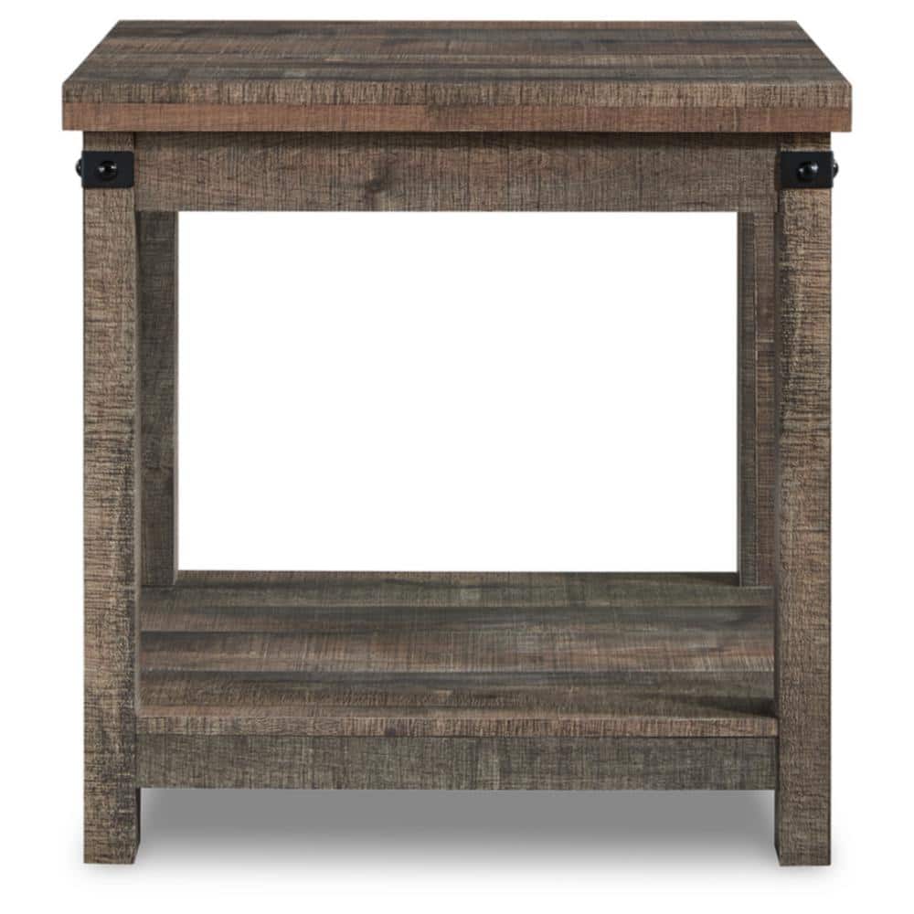 Chic Contemporary 24'' Brown Wood Square End Table with Storage