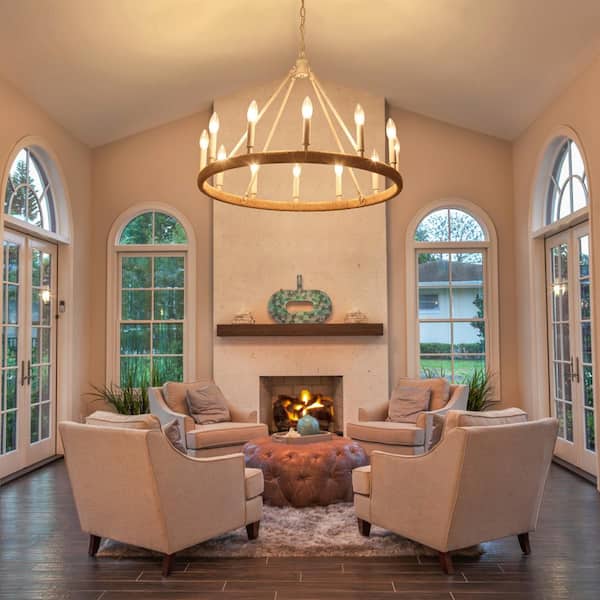 LWYTJO Calvin 12 Light White Candle Style Farmhouse Dimmable LWYTJO Calvin 12 Light White Candle Style Farmhouse Dimmable