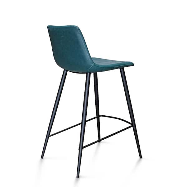 Andmakers Costa 35 5 In Counter Height, Teal Faux Leather Counter Stools