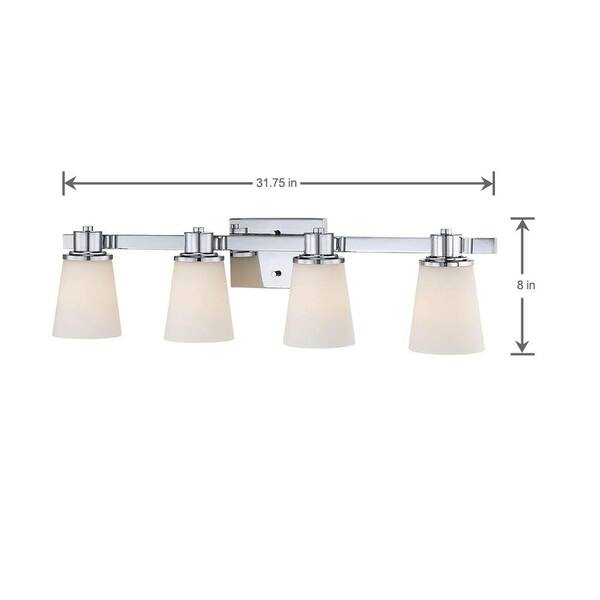 Home Decorators Collection 4 Light Chrome Bath Vanity With Bell Shaped Etched White Glass 15344 The Depot Home Decorators Collection 4 Light, Home Depot Vanity Light Set