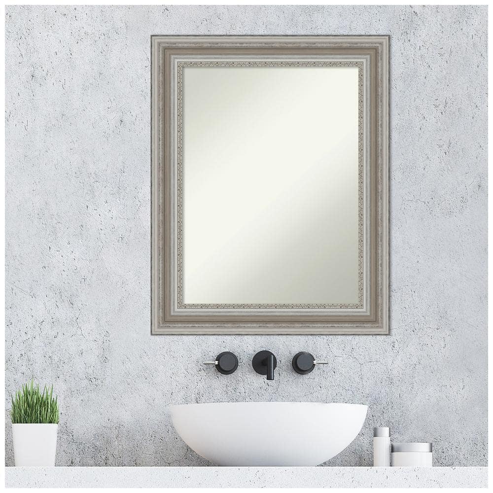 Parlor Silver Rectangular Bathroom Vanity Wall Mirror
