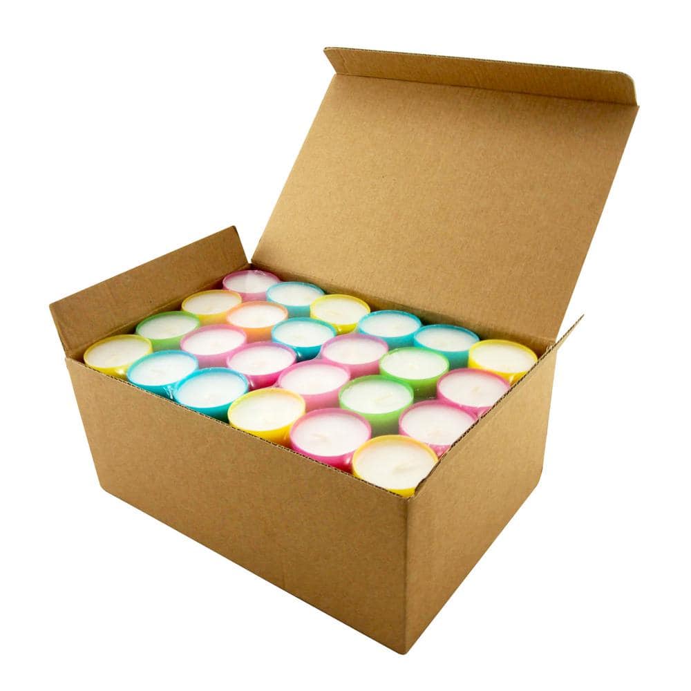 96-Pack Multicolor Palm Wax Scented Tealight Candles