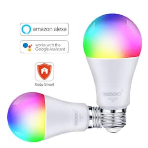 9W(60W Equivalent)A19E26 Smart WiFi Dimmable Standard LED Light Bulb White and Color Ambiance800LM Multi Color(2-Pack)