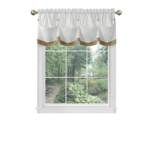Lana 14 in. L Polyester Window Curtain Valance in Tan
