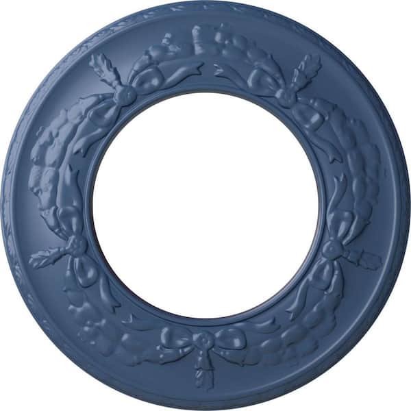 Ekena Millwork 7/8" x 13-1/4" x 13-1/4" Polyurethane Salem Ceiling Medallion, Hand-Painted Americana