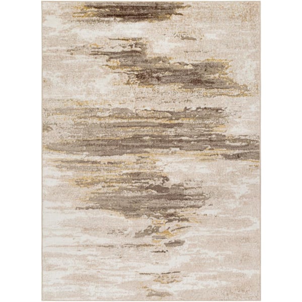 Livabliss San Francisco Tan Abstract 9 ft. x 12 ft. Indoor Area Rug