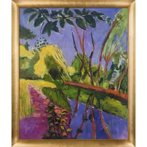 Riverbank by Henri Matisse Gold Luminoso Framed Abstract Oil Painting Art Print 23 in. x 27 in.