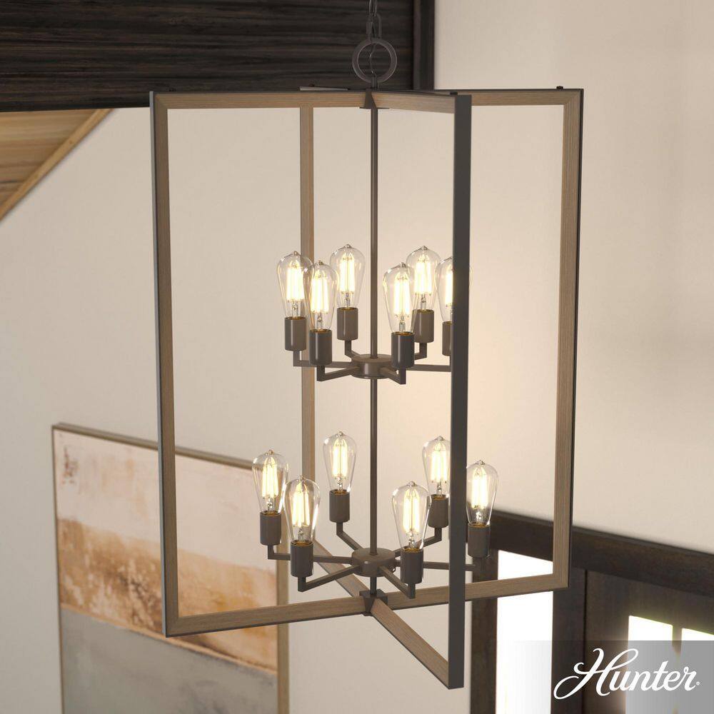 Woodburn Noble Bronze 12-Light Modern Lantern Pendant
