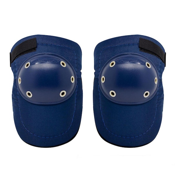 Tough Cap Thick EVA Foam Padding Hard Knee Pads with Adjustable Dual Elastic Straps, Blue