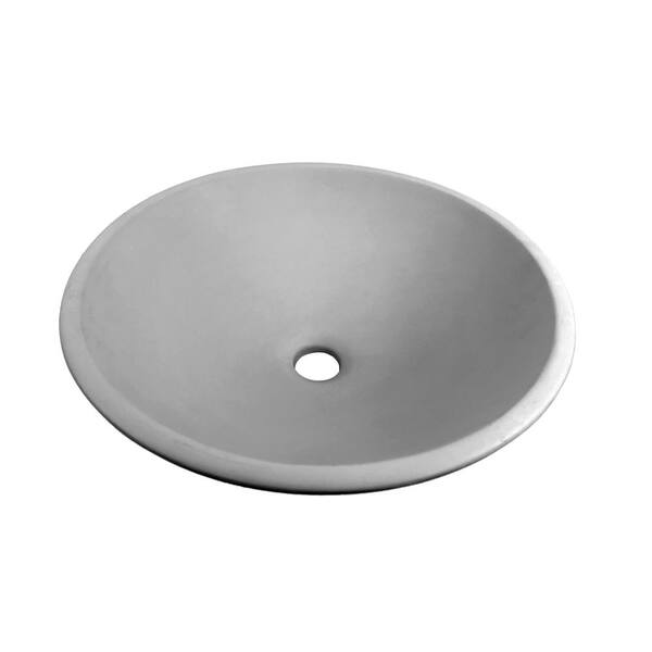 KANTE Modern Gray Concrete Oval Bathroom Counter Vessel Sink
