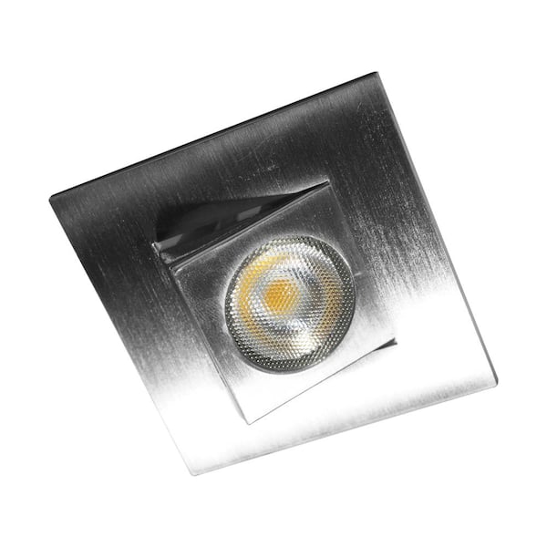DQR Series 2 in. 3000K Square Eyeball Remodel or New Construction  Integrated LED Recessed Downlight Kit in Nickel