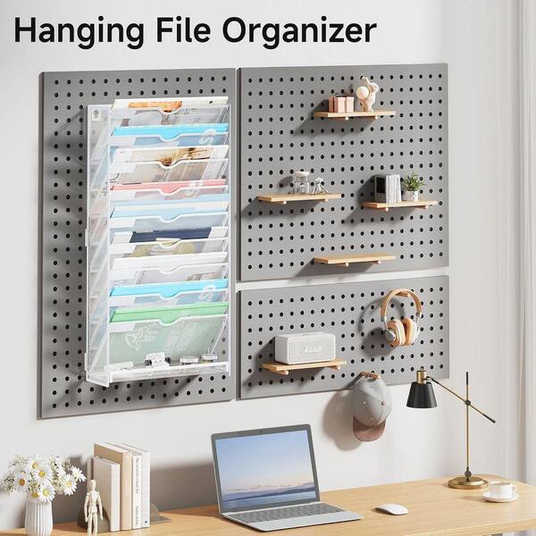 10-Tier Metal Wall Mount Hanging File Organizer, Vertical Document