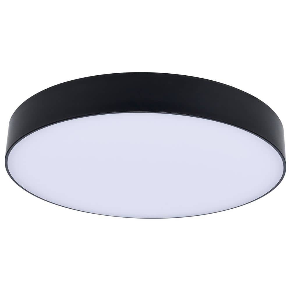 7 in. Contemporary Round Finish Family Black Integrated LED Flush Mount In/Outdoor Selectable White 27/3/35/4/5K CCT price history on PriceWatchPro